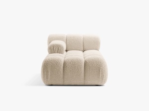 MODUL SEZLONG COLTAR BELLIS, PE STANGA, BEJ DESCHIS, CU TAPITERIE DIN TEXTIL BOUCLE ROLF, MICADONI