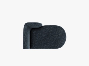MODUL SEZLONG MILEY, PE DREAPTA, ALBASTRU, CU TAPITERIE DIN TEXTIL CHENILLE HAGA, MICADONI - Img 4