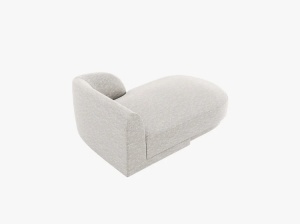 MODUL SEZLONG MILEY, PE DREAPTA, GRI DESCHIS, CU TAPITERIE DIN TEXTIL CHENILLE HAGA, MICADONI - Img 3