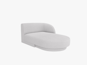 MODUL SEZLONG MILEY, PE DREAPTA, GRI DESCHIS, CU TAPITERIE DIN TEXTIL BOUCLE BALO, MICADONI