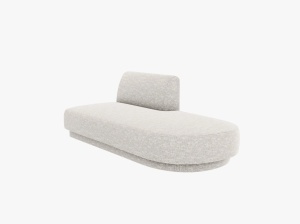 MODUL SEZLONG MILEY, PE DREAPTA, GRI DESCHIS, CU TAPITERIE DIN TEXTIL CHENILLE HAGA, MICADONI