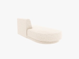 MODUL SEZLONG, MILEY, PE STANGA, BEJ DESCHIS, CU TAPITERIE DIN CHENILLE HAGA, MICADONI - Img 2
