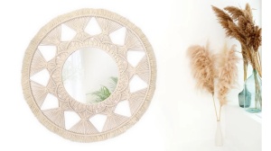 OGLINDA BAIE REA BOHO 322050, 65CM, NATURAL, DIN STICLA, CALITATE SUPERIOARA - Img 4