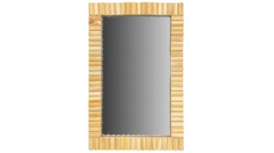 OGLINDA BAIE REA BOHO KLNA-MR01, 55x35CM, NATURAL, DIN STICLA SI LEMN, CALITATE SUPERIOARA