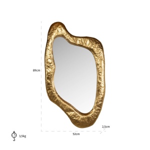 OGLINDA BLINNE GOLD, MI-0097, CONFECTIONATA DIN METAL, STICLA SECURIZATA SI MDF, STIL MODERN - Img 3