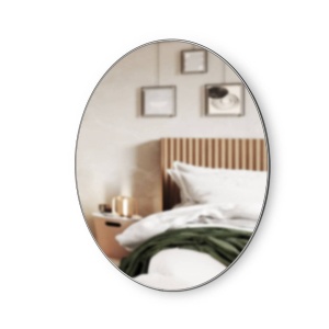 OGLINDA DE PERETE ROTUNDA, HUBBA, NEAGRA, 86 CM, STIL MODERN, B2 - Img 4
