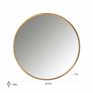 OGLINDA DECORATIVA ROTUNDA MAEVY, MI-0048, AURIE, 110 CM, STIL MODERN - Img 2