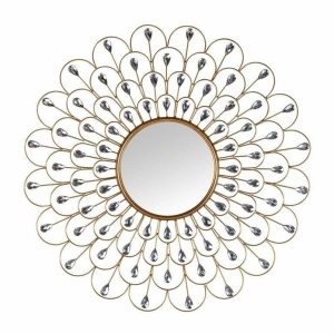 OGLINDA DECORATIVA ROTUNDA PAUWEL, AURIE, 90 CM, STIL MODERN, B2