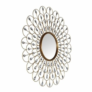 OGLINDA DECORATIVA ROTUNDA PAUWEL, AURIE, 90 CM, STIL MODERN, B2 - Img 2