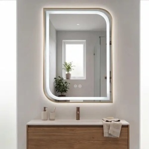 OGLINDA PENTRU BAIE, CU LED ZONE 70X50CM, AURIU PERIAT, CALITATE SUPERIOARA