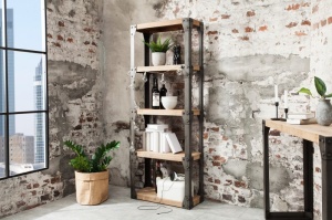 ORGANIZATOR CONFECTIONAT DIN LEMN MASIV DE SALCAM 180CM, FACTORY, COD 38037, DESIGN VINTAGE/INDUSTRIAL