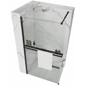 PARAVAN DE DUS AERO 120, NEGRU MAT, CALITATE SUPERIOARA