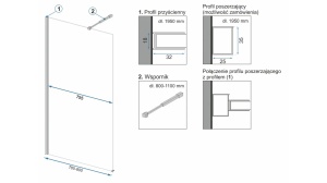 PARAVAN DE DUS REA AERO N, 70CM, CROM, DIN STICLA, CALITATE SUPERIOARA - Img 8