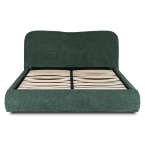 PAT 160X200CM, ARTIM MEBLE, CU SPATIU DE DEPOZITARE, REALIZAT DIN TEXTIL BOUCLE VERDE, STIL MODERN - Img 6
