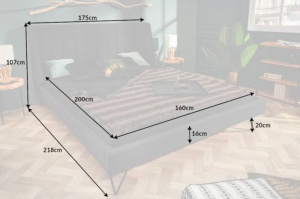 PAT( CADRU), BEAUTE 160X 200CM, COD 40763, DIN LEMN MASIV SI TEXTIL - Img 7