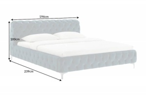 PAT DIN CATIFEA, BAROCK 180X200CM, DE CULOARE ALBASTRU MARIN, COD 41438 - Img 5