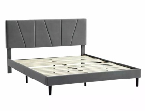 PAT DORMITOR SAVANA, 120 CM, GRI TAP 192, TAPITERIE DIN CATIFEA, STIL MODERN - Img 7
