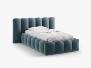 PAT SINGLE LUPINE, ALBASTRU, CU TAPITERIE DIN CATIFEA PARIS, MICADONI
