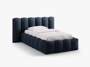 PAT SINGLE LUPINE, ALBASTRU INCHIS, CU TAPITERIE DIN TEXTIL BOUCLE BALOO, MICADONI
