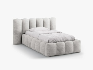 PAT SINGLE LUPINE, GRI DESCHIS, CU TAPITERIE DIN TEXTIL CHENILLE PERFECT HARMONY, MICADONI