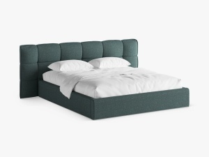 PAT TAPITAT ERIC, 180X200, VERDE-ALBASTRU MELANJ, CU TAPITERIE DIN TEXTIL STRUCTURAT PUENTE, MICADONI