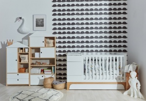 PATUT PENTRU CAMERA BEBELUS UP! ALB/STEJAR STIL MODERN BA - Img 1