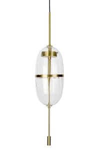 PENDUL CHAPLIN 200, ALAMA/TRANSPARENT, DIN METAL SI STICLA, STIL MODERN - Img 2