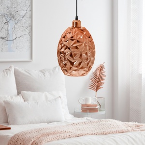 PENDUL CHROME ROSE APP566-1CP, 30 cm, AURIU ROSE, DIN OTEL, METAL SI STICLA, STIL MODERN, TU