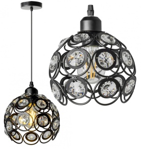 PENDUL CRYSTAL BALL APP206, 20 cm, NEGRU, DIN METAL, STIL MODERN, TU