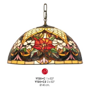 PENDUL DEOSEBIT TIFFANY, COD YT25+C, DIN METAL SI STICLA