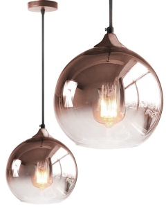 PENDUL GLASS ROSE GOLD APP313-1CP, 20x21x100 cm, ROZ AURIU SI NEGRU, DIN STICLA SI OTEL DE INALTA CALITATE, STIL MODERN, TU