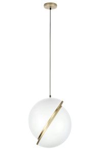 PENDUL GLOBE 38, AURIU/ALB, DIN METAL SI ACRIL, STIL MODERN, B2