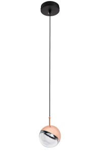 PENDUL HALF, CUPRU/TRANSPARENT, DIN ALUMINIU SI STICLA, STIL MODERN, B2 - Img 4