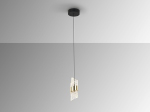 PENDUL ILIADA, 12 CM, NEGRU MAT/AURIU, DIN METAL SI ACRIL, STIL MODERN