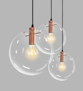 PENDUL LASSI ROSE GOLD APP041-1CP, 30x30/90 cm, ROZ AURIU SI NEGRU, DIN STICLA SI METAL DE INALTA CALITATE, STIL MODERN, TU - Img 2