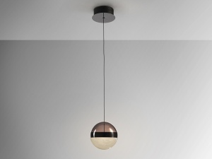 PENDUL ORBES, 15 CM, NEGRU/FUMURIU, DIN METAL, STICLA SI POLICARBONAT, STIL MODERN