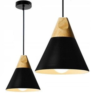PENDUL SCANDI A APP056, 25x126 cm, NEGRU, DIN ALUMINIU SI LEMN, STIL MODERN, TU
