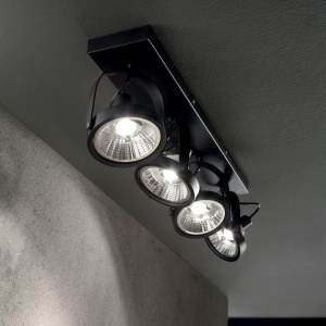 PLAFONIERA GLIM PL4, NEGRU, DIN METAL, STIL MODERN - Img 2