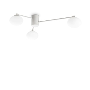 PLAFONIERA HERMES PL3 D90, ALB, DIN METAL, STIL MODERN