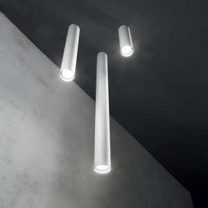PLAFONIERA LOOK PL1 H75, ALB, DIN METAL, STIL MODERN - Img 2