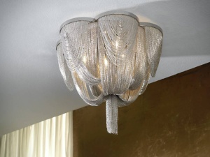 PLAFONIERA MINERVA, 45 CM, NICHEL, DIN METAL, STIL MODERN