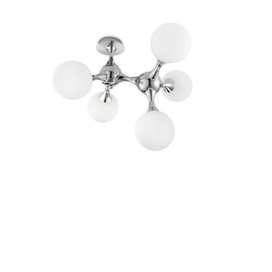 PLAFONIERA NODI PL5, CROM/ALB, DIN METAL, STIL MODERN