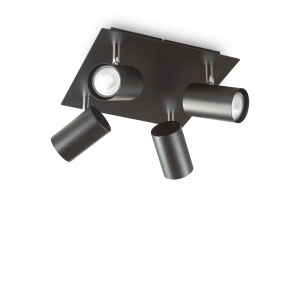 PLAFONIERA SPOT PL4, NEGRU, DIN METAL, STIL MODERN