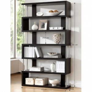 RAFT ALIS, NEGRU/CROM, DIN PAL LAMINAT SI METAL, STIL MODERN, TK - Img 2