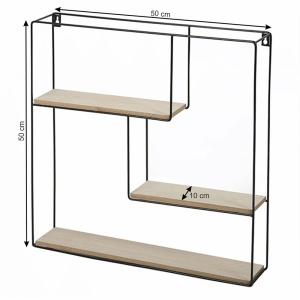 RAFT DESIO TIP 1, NATURAL/NEGRU, DIN LEMN SI METAL, STIL MODERN, TK - Img 2