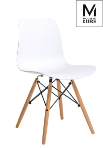 SCAUN ALB DIN POLIPROPILENA KRADO WOOD STIL MODERN B2