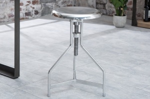 SCAUN ARGINTIU FACTORY 38062 - DESIGN VINTAGE/INDUSTRIAL