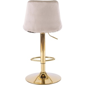 SCAUN BAR, ARTIM MEBLE, REALIZAT DIN CATIFEA SI METAL, CULOARE BEJ/AURIU, STIL MODERN - Img 6
