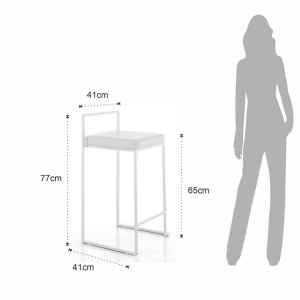 SCAUN BAR, DODO, 77CM, CADRUL DIN METAL SI PIELE ECO, STIL MODERN - Img 5