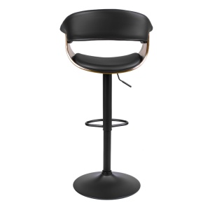 SCAUN BAR ROTATIV, ARTIM MEBLE, REALIZAT DIN PIELE ECO, FURNIR SI METAL, CULOARE NUC/NEGRU, STIL MODERN - Img 2